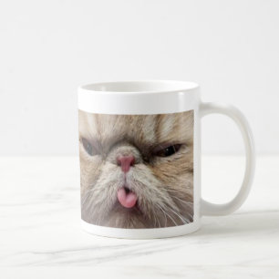Caneca De Café Gato persa que cola a língua para fora