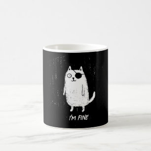 Caneca De Café Gato Pirata – Arte Minimalista e Divertida de Gato