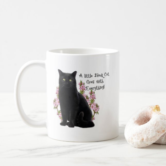 CANECA DE CAFÉ GATO PRETO (Com Donut)