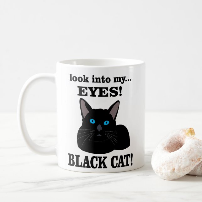Caneca De Café Gato Preto  (Com Donut)