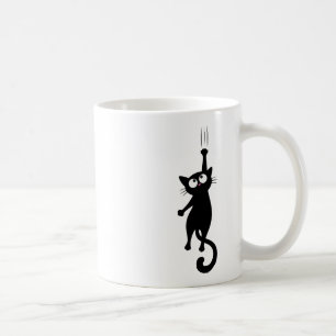 Caneca De Café Gato Preto Arte Minimalista Imprimível, Modo Fofo