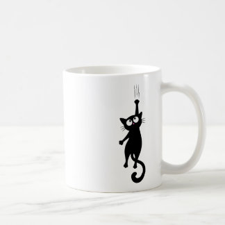 Caneca De Café Gato Preto Arte Minimalista Imprimível, Modo Fofo