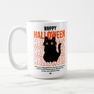Caneca De Café Gato Preto Assustador de Halloween