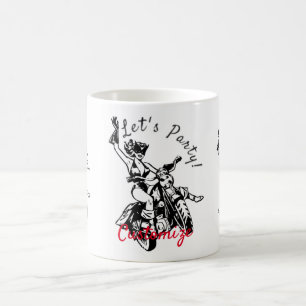 Caneca De Café Gato Preto Biker Babe Thunder_Cove