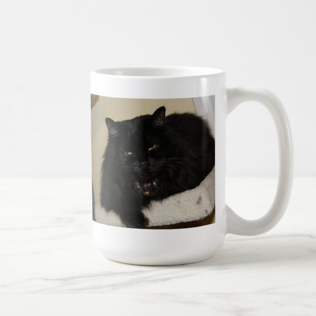 Caneca De Café Gato preto bonito (Direita)