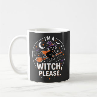 Caneca De Café Gato Preto Bruxo de Halloween.