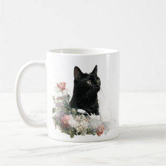 Caneca De Café Gato Preto Caprichoso