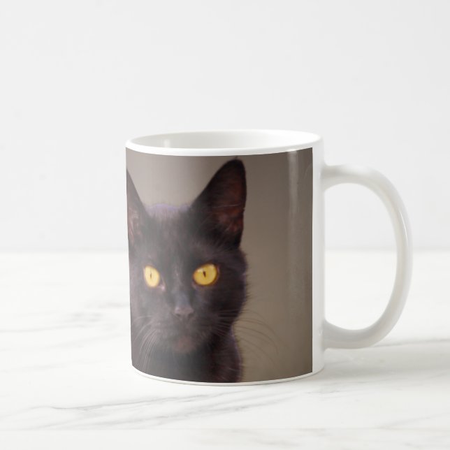 Caneca De Café Gato Preto com Mug de Olhos Amarelo (Direita)