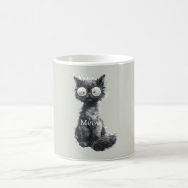 Caneca De Café Gato Preto de Óculos