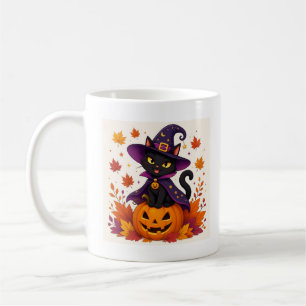 Caneca de Café Gato Preto do Halloween