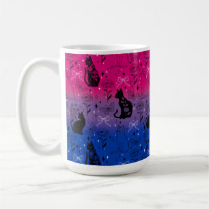 Caneca De Café Gato Preto do Orgulho Bissexual - Testemunha Místi