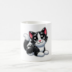 Caneca De Café Gato Preto e Branco