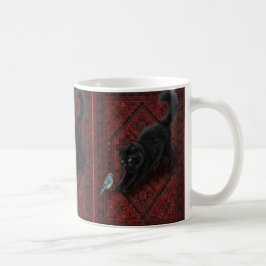Caneca De Café Gato Preto em Tapete Marroquino