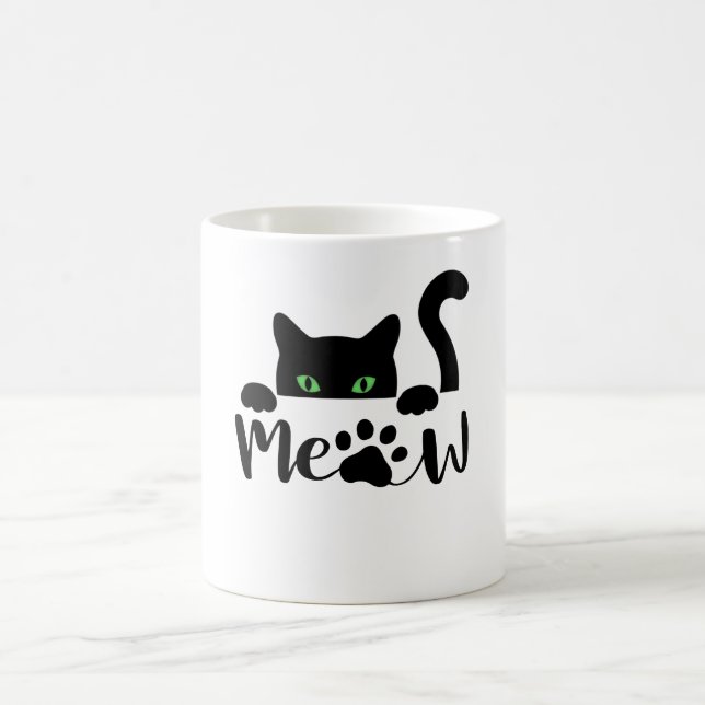 Caneca De Café Gato preto engraçado (Centro)