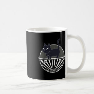 Caneca De Café Gato Preto Engraçado Em Skate Retro Skateboarder V