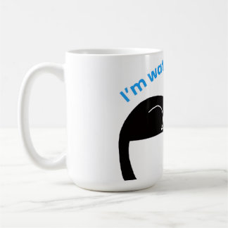 Caneca De Café Gato Preto Engraçado Ilustração Minimalista