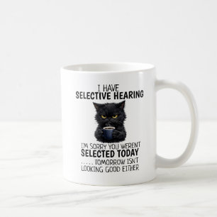 Caneca De Café Gato Preto Engraçado Minimalista Humor de Colega d