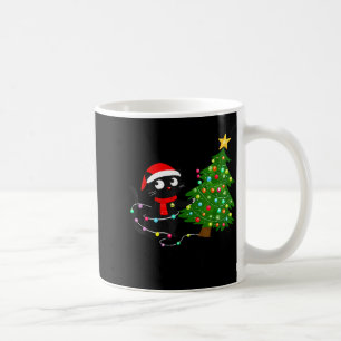 Caneca De Café Gato Preto Engraçado O Que_ Árvore de Natal Amante
