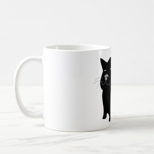 Caneca De Café gato, preto, grande, gordo (Esquerda)