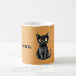 Caneca De Café Gato Preto Laranja Mia