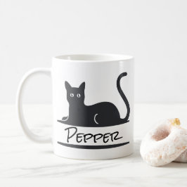 Caneca De Café Gato Preto Personalizado