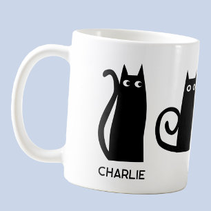Caneca De Café Gato Preto Personalizado