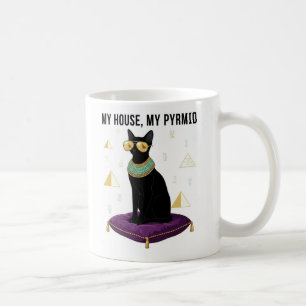 Caneca De Café Gato Preto Real Egípcio - Minha Casa Minha Pirâmid