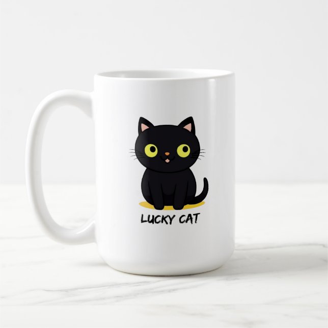 Caneca De Café Gato Preto Sortudo (Esquerda)