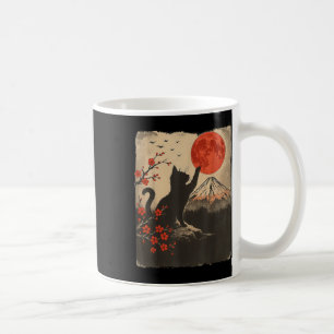 Caneca De Café Gato Preto Vintage Retro Japão Arte Tema Japonês