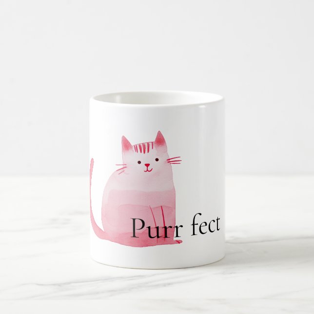 Caneca De Café Gato Puro Rosa (Centro)