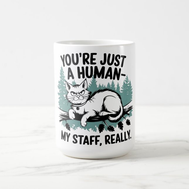 Caneca De Café Gato rabugento - 'Você é apenas um humano, meu Fun (Centro)