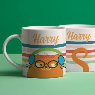 Caneca De Café Gato Retro Personalizado