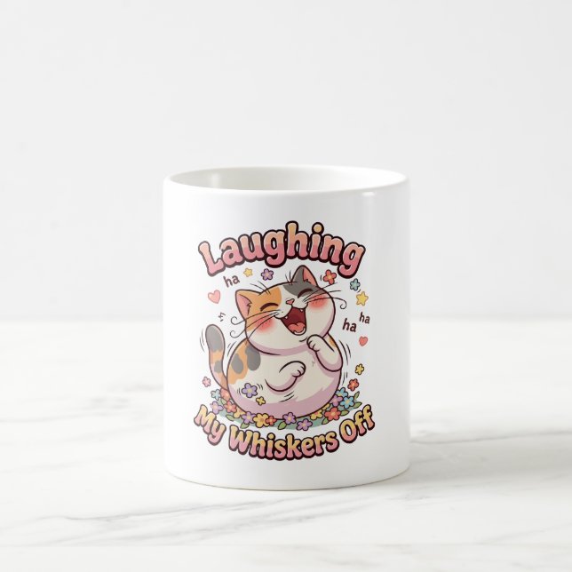 Caneca De Café Gato Rindo Tira Bigodes (Centro)