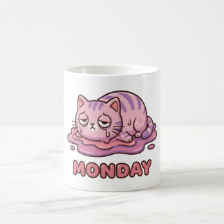 Caneca de Café Gato Rosa Derretimento de Segunda D