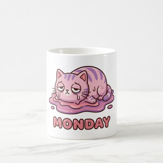 Caneca de Café Gato Rosa Derretimento de Segunda D (Centro)