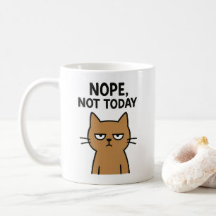 Caneca De Café Gato Sarcástico - Não. Hoje Não. Animal antissocia