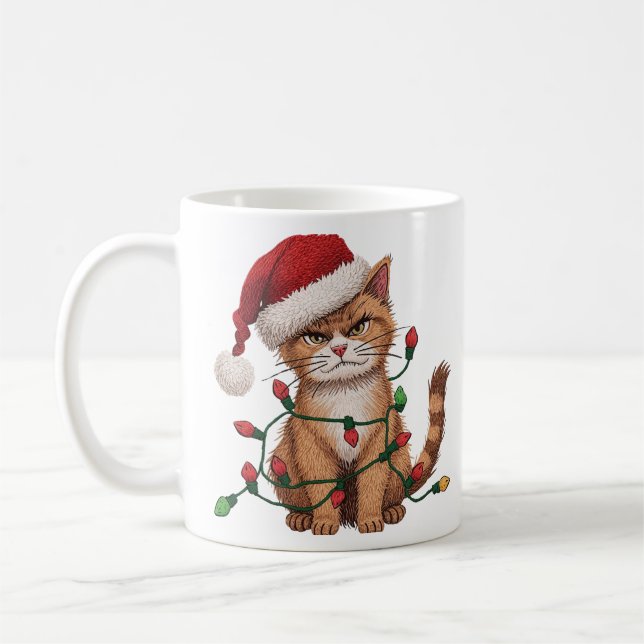 Caneca De Café Gato Sarcástico — “Noite Silenciosa? Nem Chance (Esquerda)