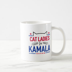 Caneca De Café Gato Senhoras Para Kamala Funny Cat 2024 President
