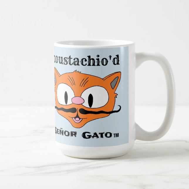 Caneca De Café gato Señor "bigodudo" com bigode de guidão (Direita)