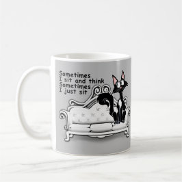 Caneca De Café Gato sentado e talvez pensando Mug