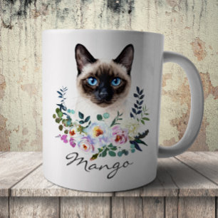 Caneca De Café Gato Siames de Aquarela