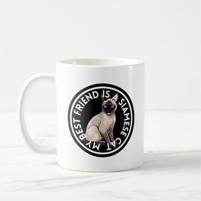 Caneca De Café Gato Siamês Melhor Amigo (Esquerda)