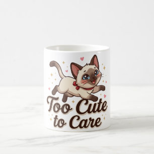 Caneca De Café Gato Siames Muito Fofo para se Importar