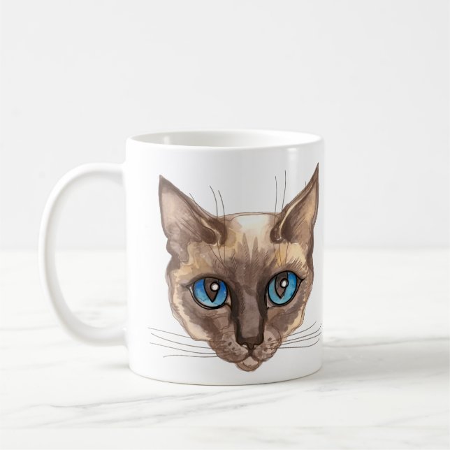 Caneca De Café Gato siamês personalizado (Esquerda)