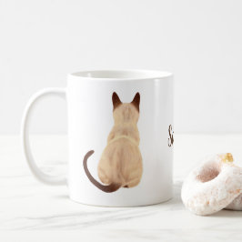 Caneca De Café Gato Siamese de Sasha que senta o costume traseiro