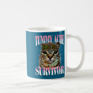 Caneca De Café Gato Sobrevivente de Dor de Barriga Meme Dito Dive