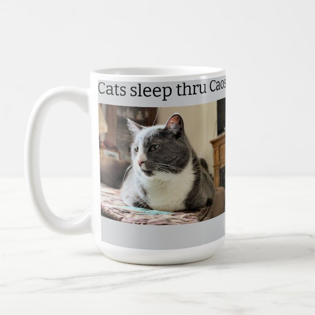 Caneca De Café Gato Sonolento (Esquerda)