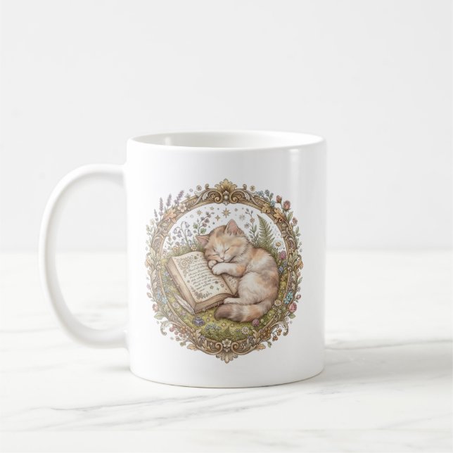Caneca De Café Gato Sonolento  (Esquerda)