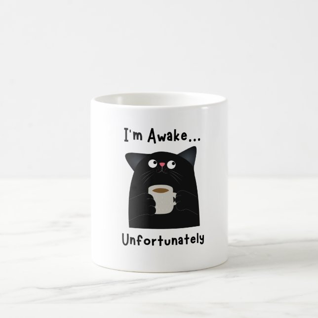 Caneca De Café Gato Sonolento Engraçado  (Centro)