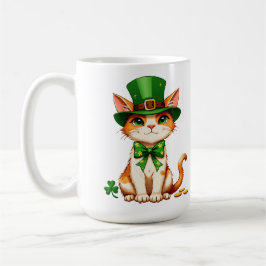 Caneca De Café Gato Sortudo do Dia de São Patrício